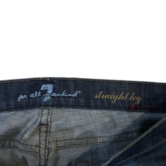 7 For All Mankind Low Rise Straight Leg Jeans Size 27 - Picture 2 of 4